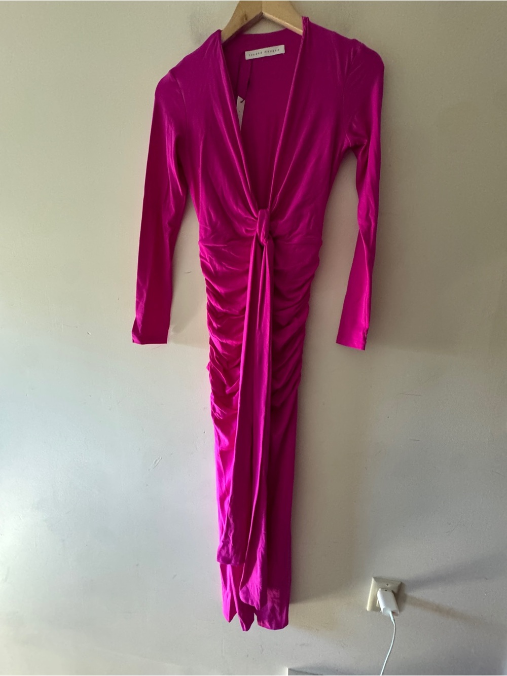 NEW! Susana Monaco Plunge Neck Pink Bodycon Dress